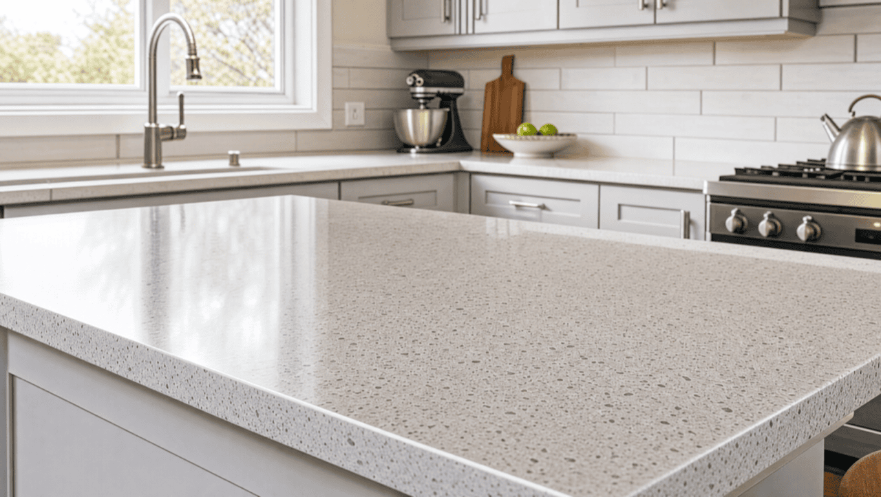 Same countertop after multispec stone-look resurfacing